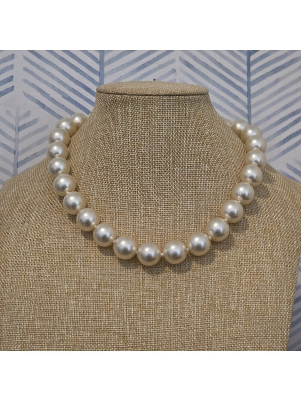 Ivory Chunky 19" Faux Pearl Hand Beaded Choker Necklaces